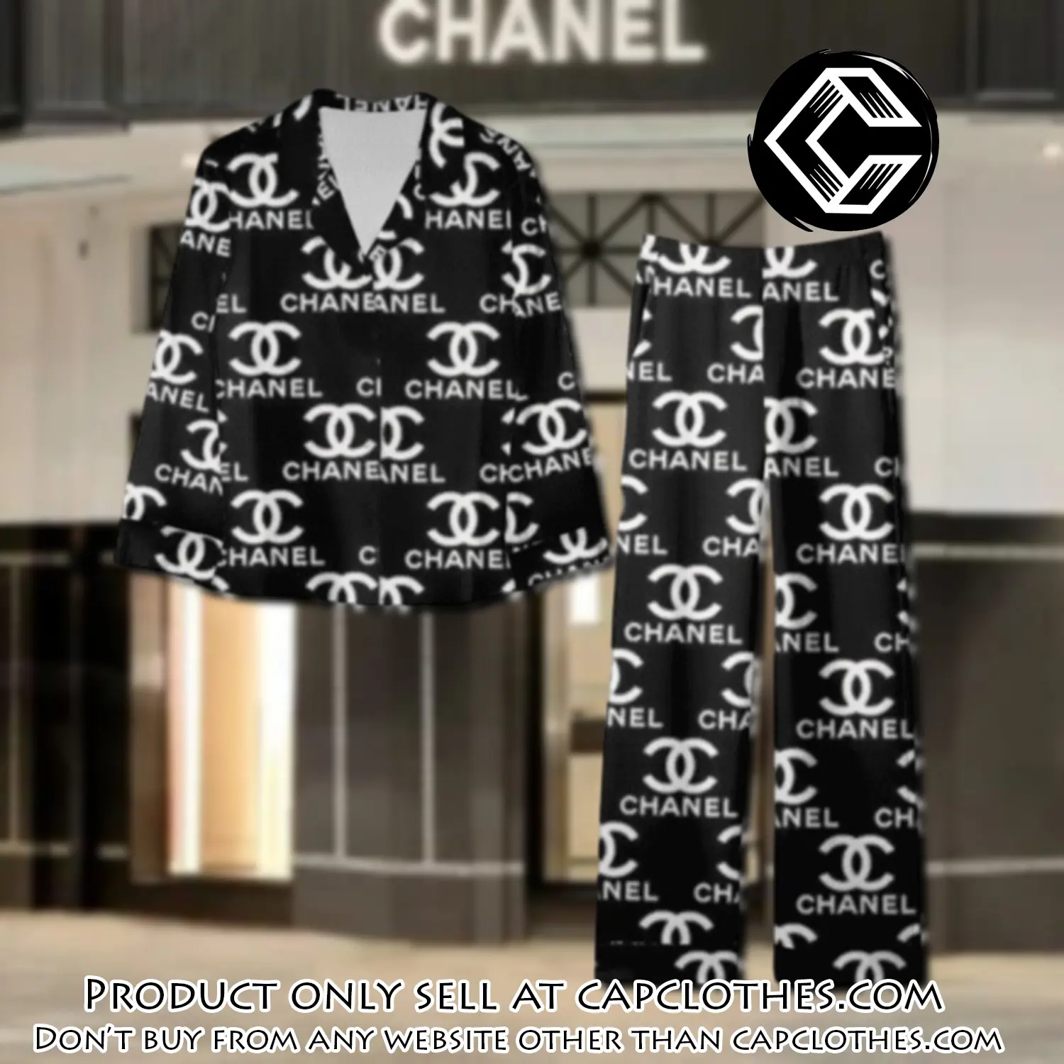 Trending luxury chanel satin pajama set pjs1041 cc1822575